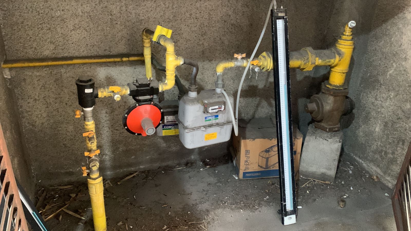 Instalação de medidor de gás